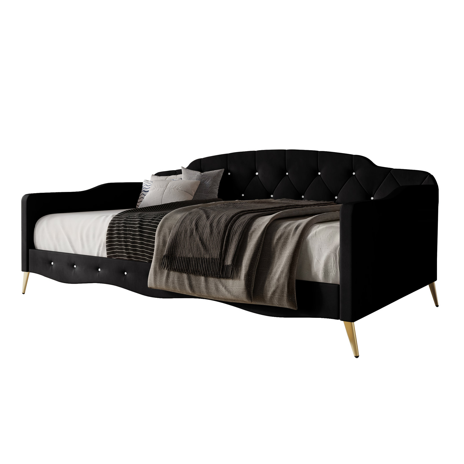 Latitude Run Twin Size Daybed in Velvet